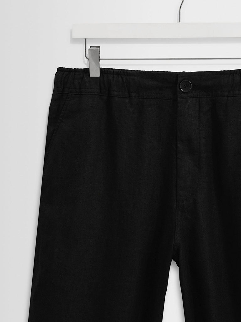 Kurt Trouser- Black Washed Linen Wax London Shirts