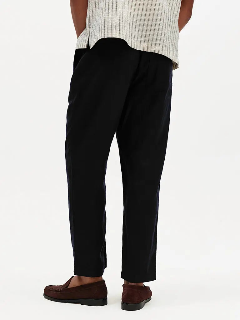 Kurt Trouser- Black Washed Linen Wax London Pants