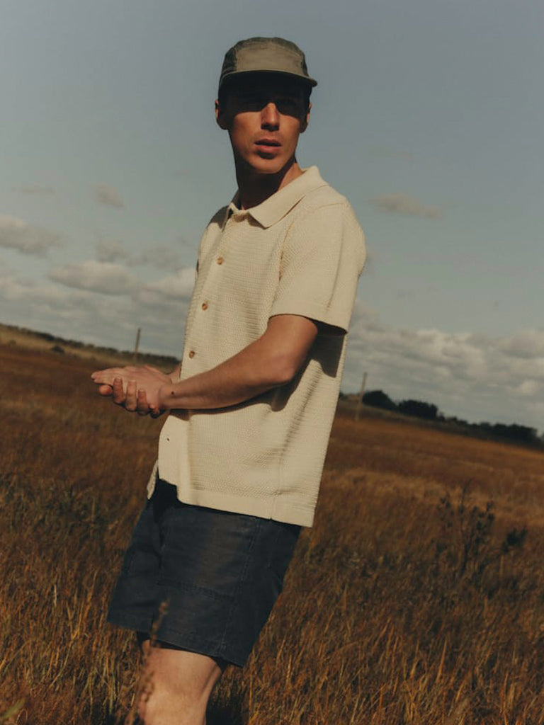 Button Down Polo- Oat Crochet Taylor Stitch Shirts