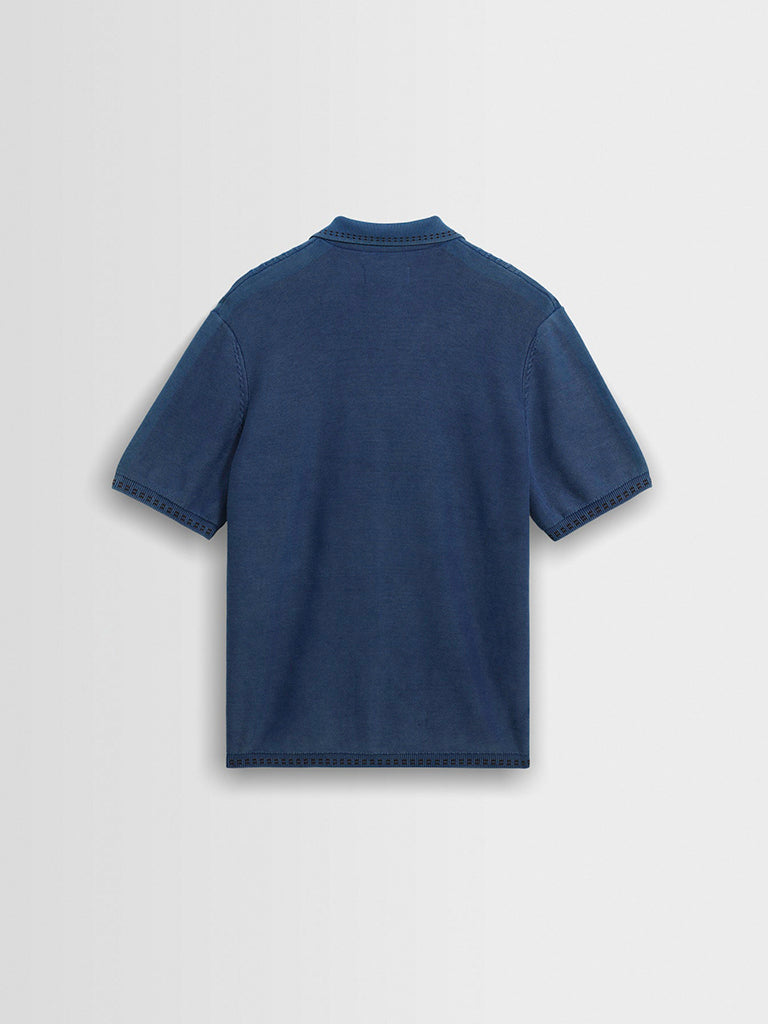 Ivy- Washed Blue Cotton Knit Wax London Shirts