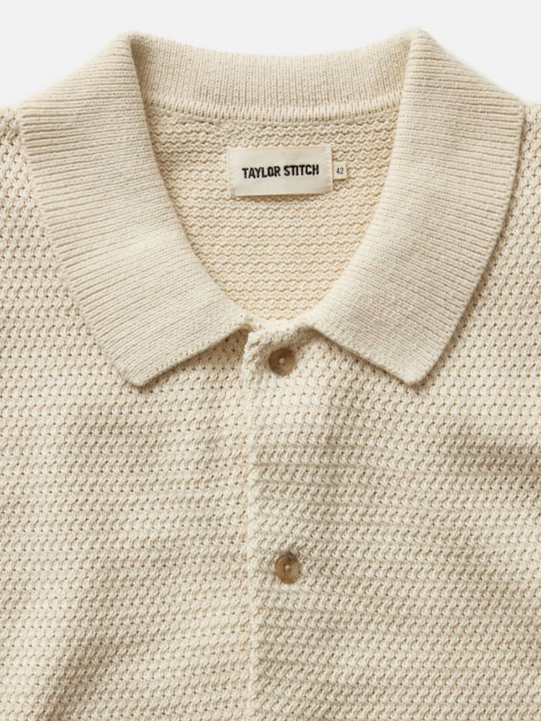 Button Down Polo- Oat Crochet Taylor Stitch Shirts