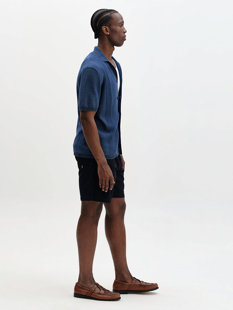 Ivy- Washed Blue Cotton Knit Wax London Shirts
