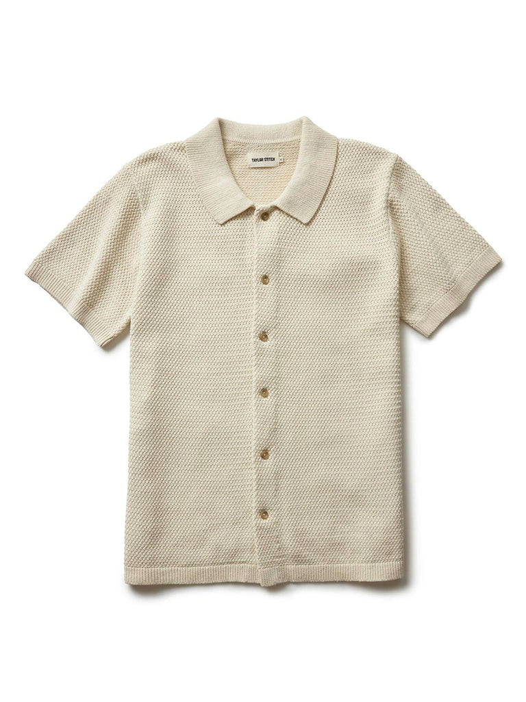 Button Down Polo- Oat Crochet Taylor Stitch Shirts