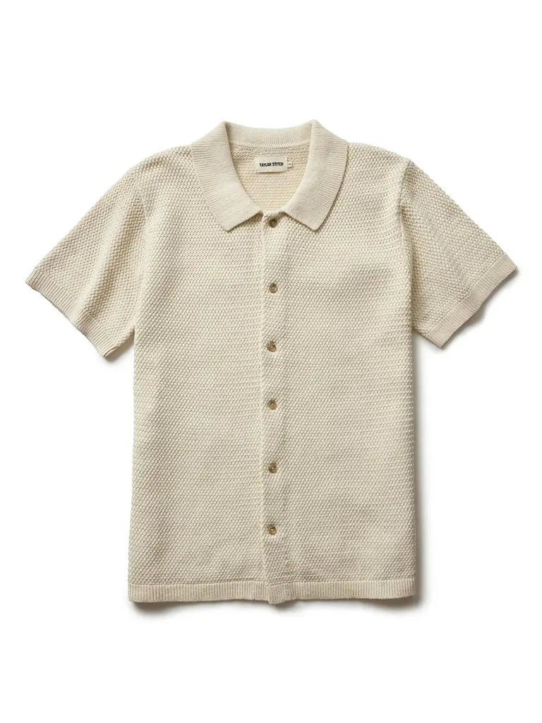 Button Down Polo- Oat Crochet Taylor Stitch Shirts