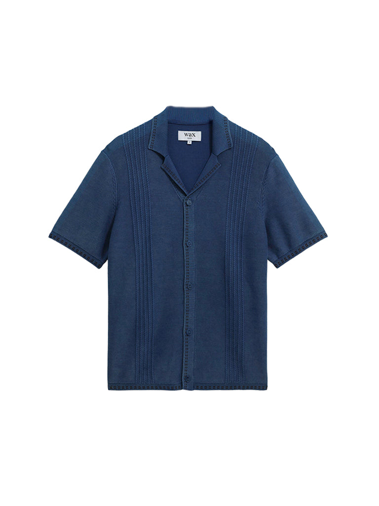 Ivy- Washed Blue Cotton Knit Wax London Shirts