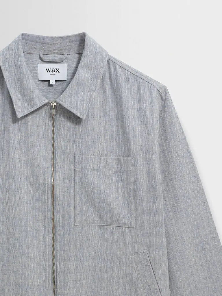 Eldon- Light Blue Herringbone Cotton Wax London Jackets