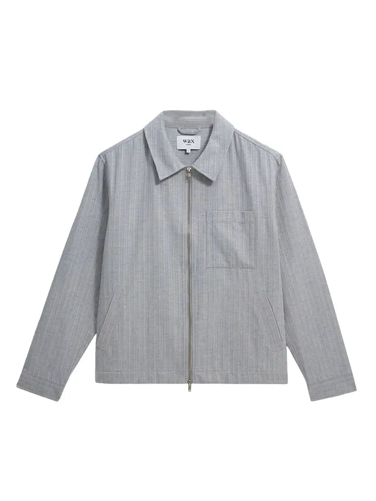 Eldon- Light Blue Herringbone Cotton Wax London Jackets
