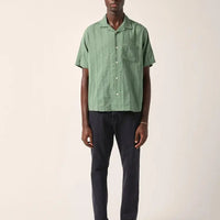 Striped Seersucker Shirt- Green - Eames NW