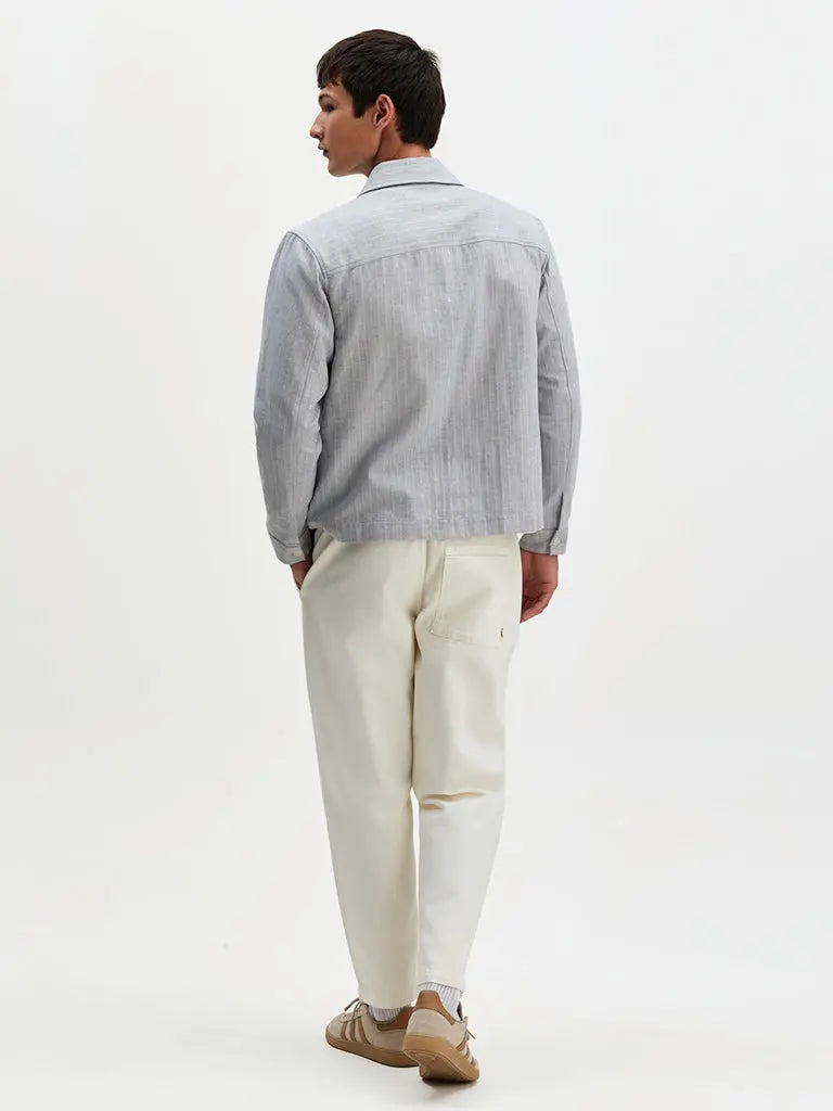 Eldon- Light Blue Herringbone Cotton Wax London Jackets