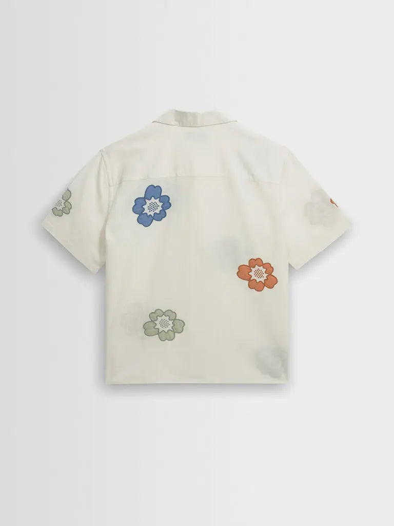 Didcot- Ecru And Multicolour Floral Applique Wax London Shirts