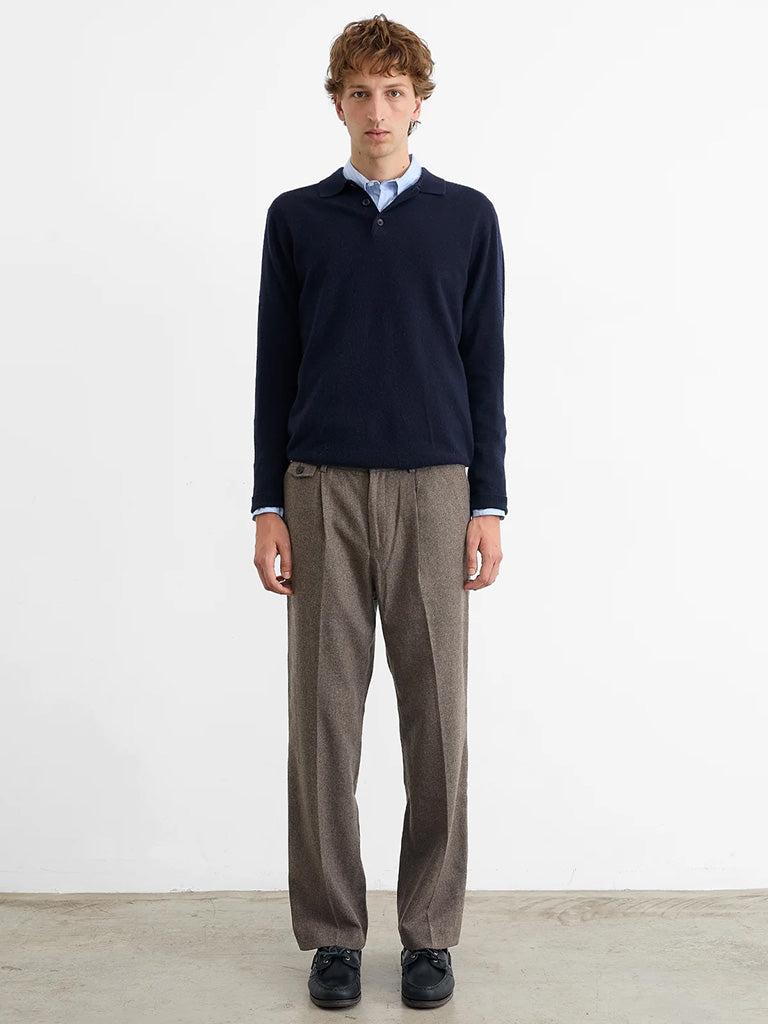 Wool Polo- Navy Edmmond Studios Sweaters
