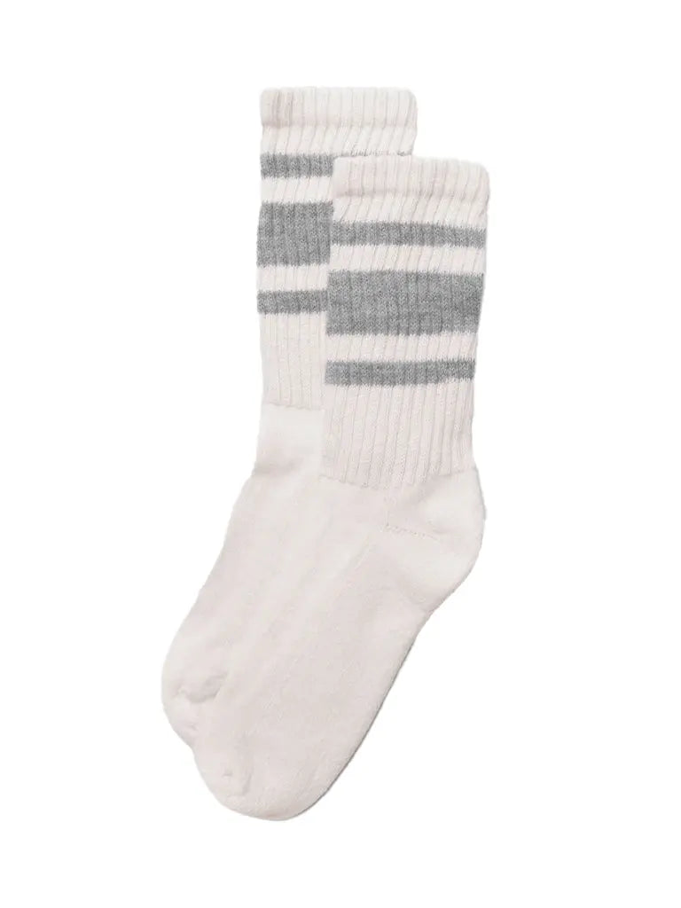 Mono Stripe Sock- Heather Grey American Trench