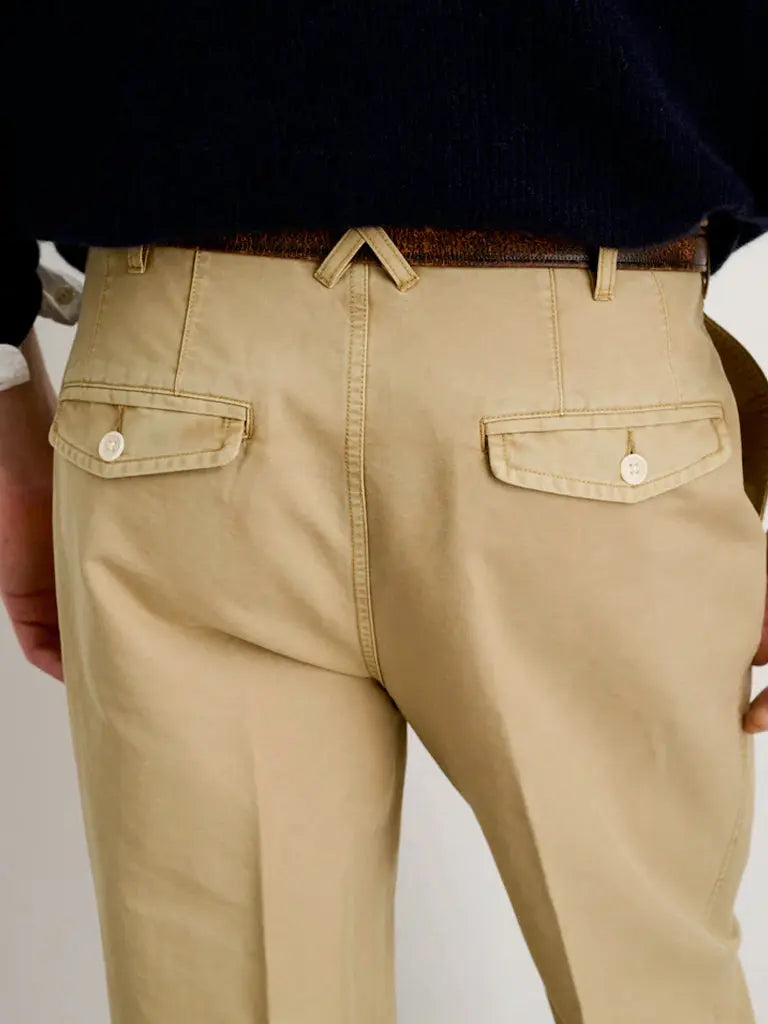 Mill Double Pleated Pant In Vintage Twill- Vintage Khaki Alex Mill Pants