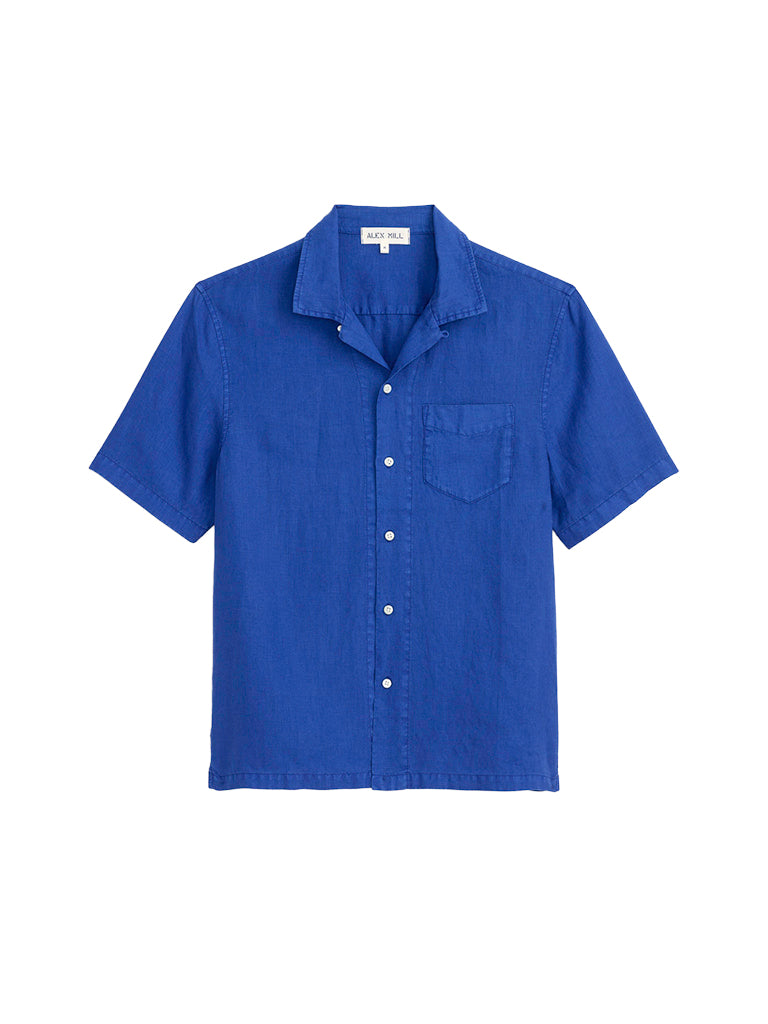 Camp Shirt- Colbalt Linen Alex Mill Shirts