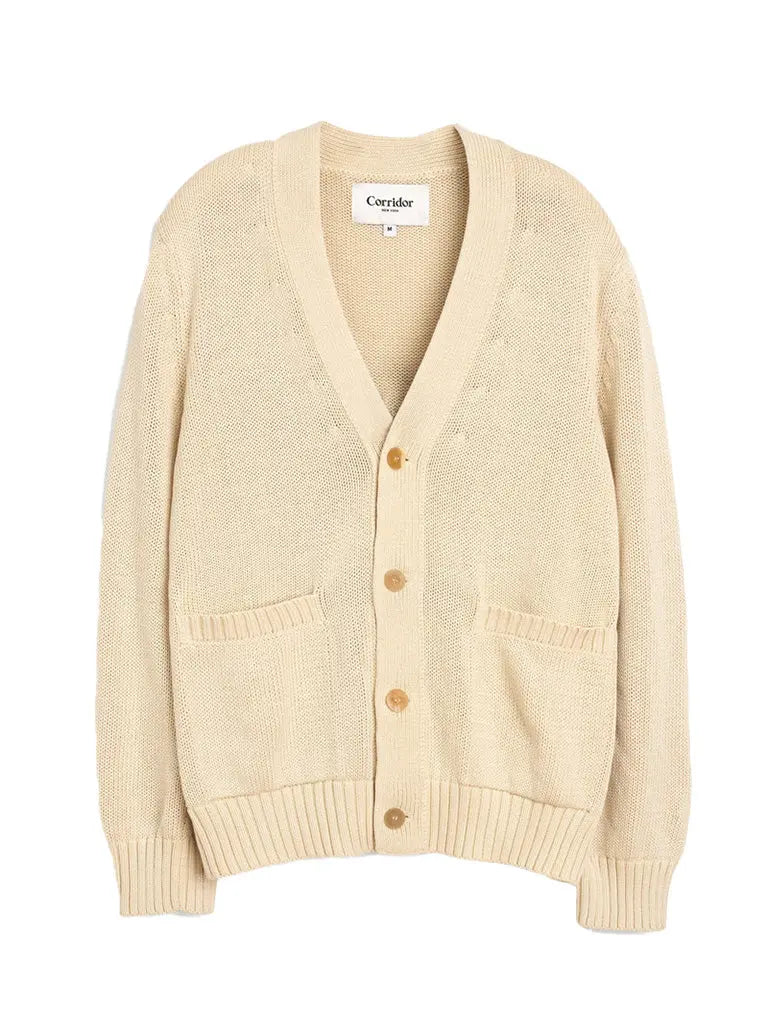Acid Wash Cardigan- Natural Corridor Sweaters