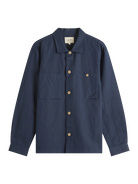 Patch Overshirt- Navy Linen Folk Shirts