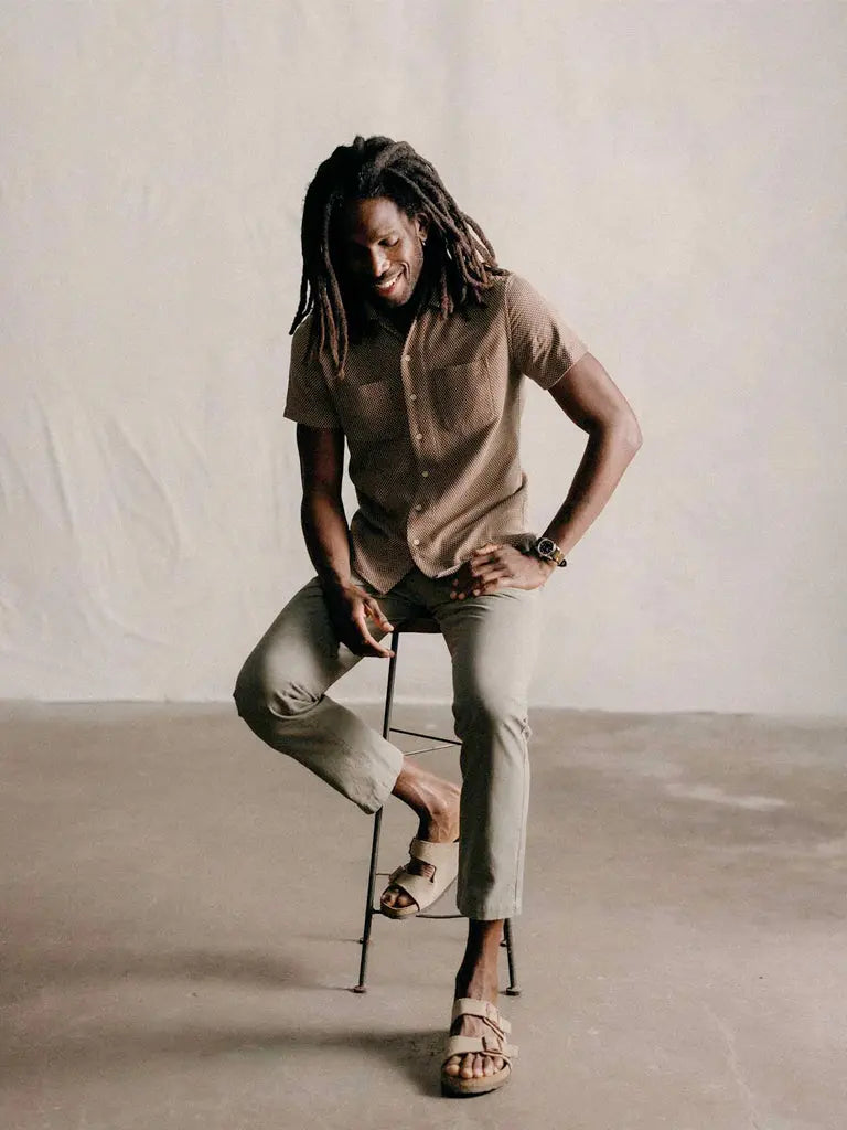 Conrad Shirt- Cocoa Dobby Taylor Stitch