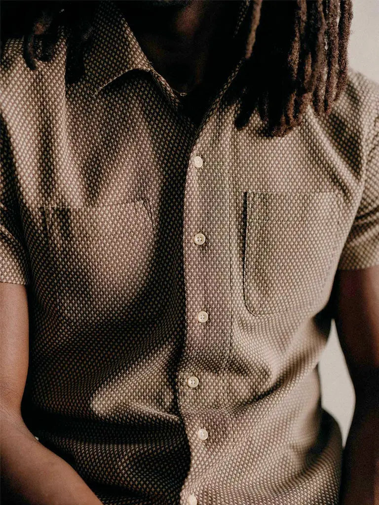 Conrad Shirt- Cocoa Dobby Taylor Stitch