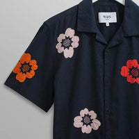 Didcot Shirt- Applique Floral Navy - Eames NW