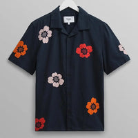 Didcot Shirt- Applique Floral Navy - Eames NW