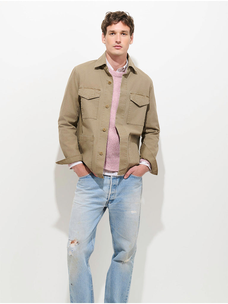 Garment Dyed Chore Jacket in Canvas- Dusty Olive Alex Mill Jackets