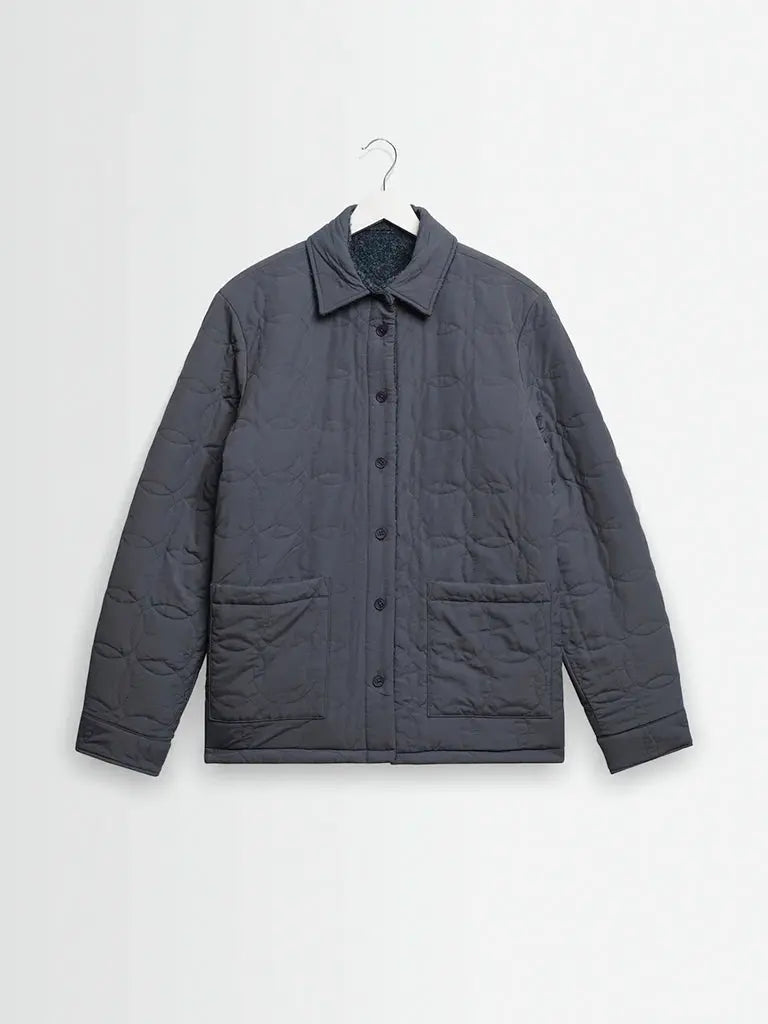 Mount Reversible Overshirt- Grey Bobble Wool Wax London Jackets