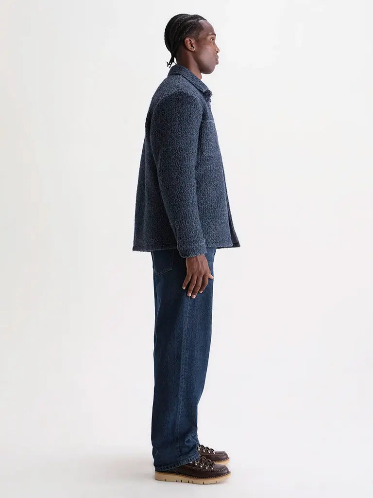Mount Reversible Overshirt- Grey Bobble Wool Wax London Jackets