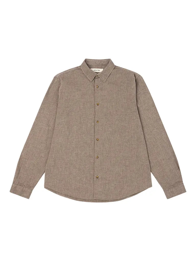 Dirleton Herringbone Shirt- Brown Kestin Shirts