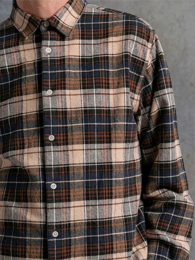 Dirleton Heavy Flannel Check- Navy Kestin Shirts