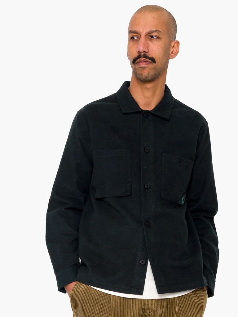 Anniversary Patch Overshirt- Dark Green Moleskin Folk Jackets