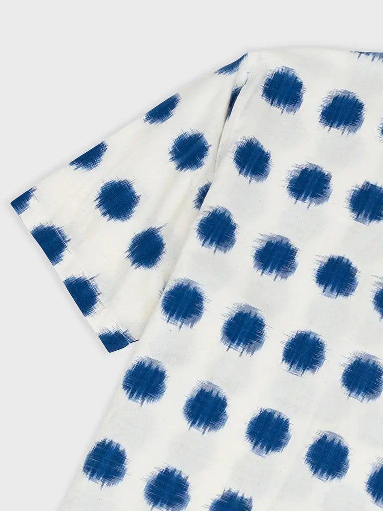 Gabe Shirt- Ecru Ikat Folk