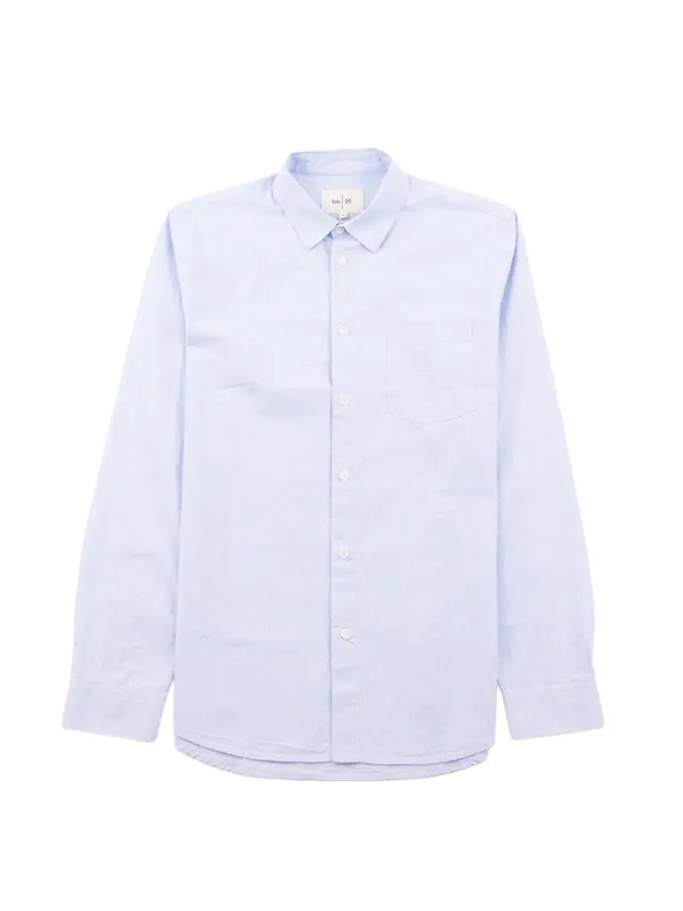 Relaxed Fit Shirt- Blue Microstripe Folk Shirts