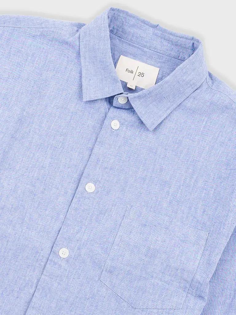 Relaxed Fit Shirt- Blue Texture Folk Shirts