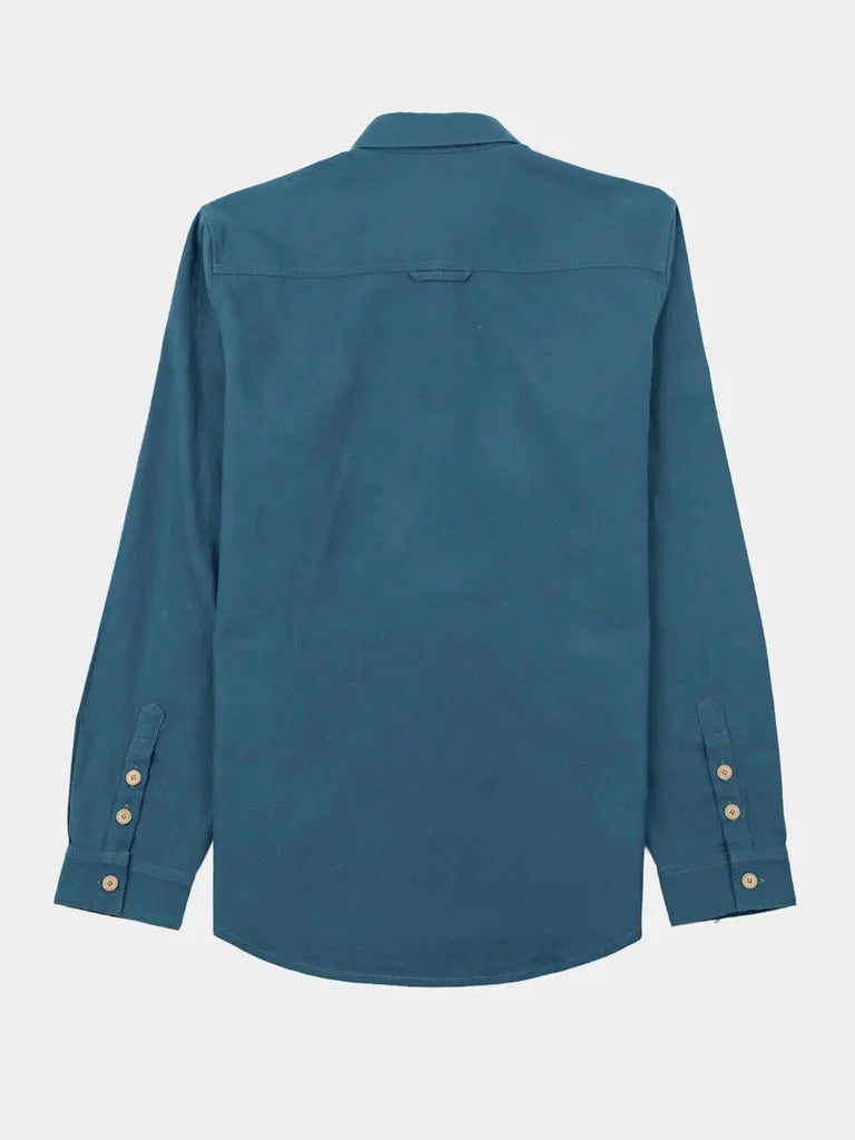 Relaxed Fit Shirt- Storm Blue Flannel Folk Shirts