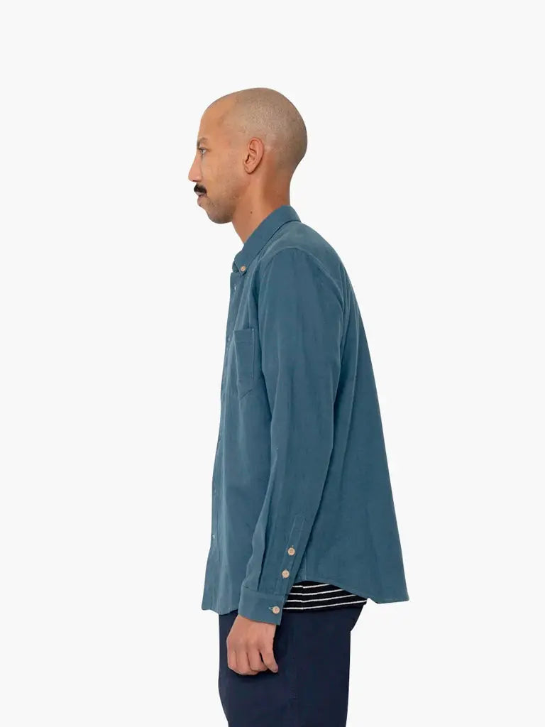 Relaxed Fit Shirt- Storm Blue Flannel Folk Shirts