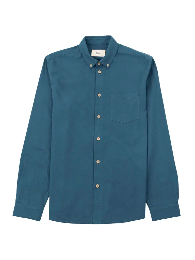 Relaxed Fit Shirt- Storm Blue Flannel Folk Shirts