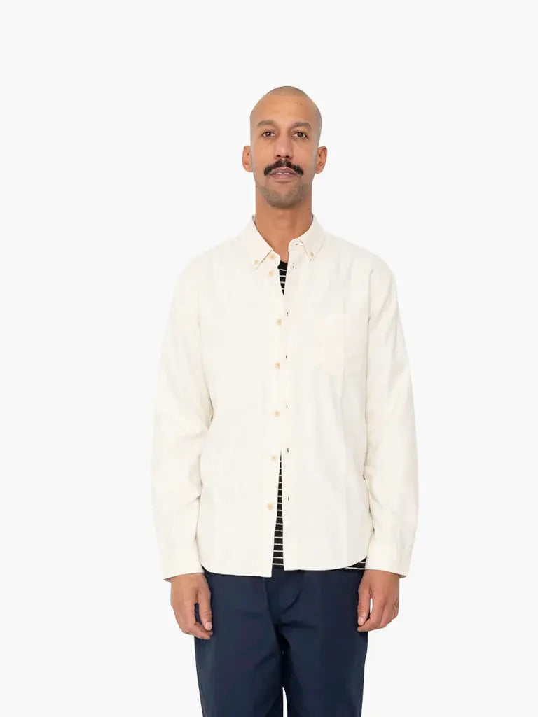 Relaxed Fit Shirt- Ecru Flannel Folk Shirts