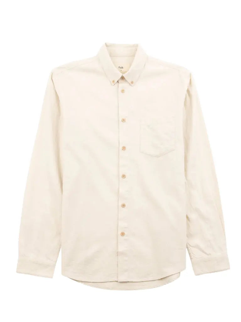 Relaxed Fit Shirt- Ecru Flannel Folk Shirts