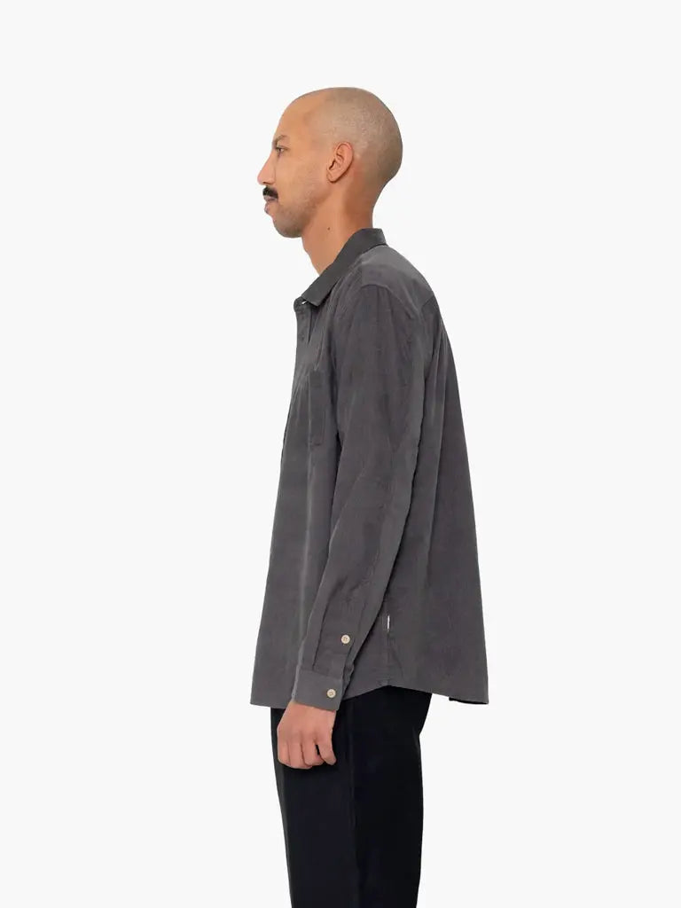 Direction Babycord Shirt- Charcoal Folk Shirts