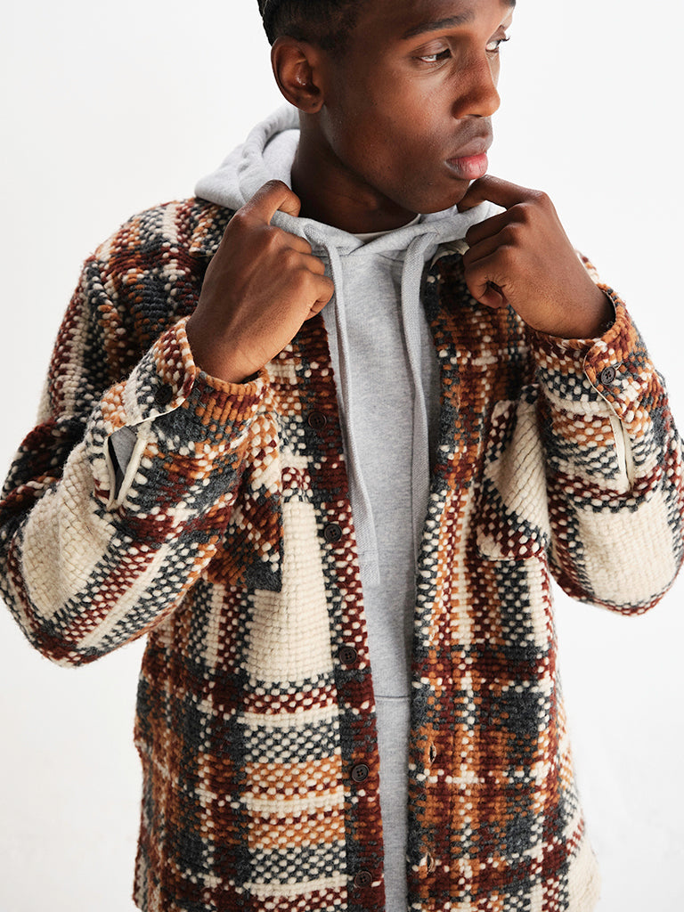 Whiting Overshirt- Ecru And Multicolour Wool Bobble Eames NW
