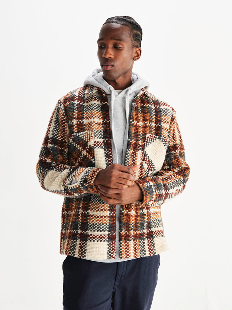 Whiting Overshirt- Ecru And Multicolour Wool Bobble Eames NW