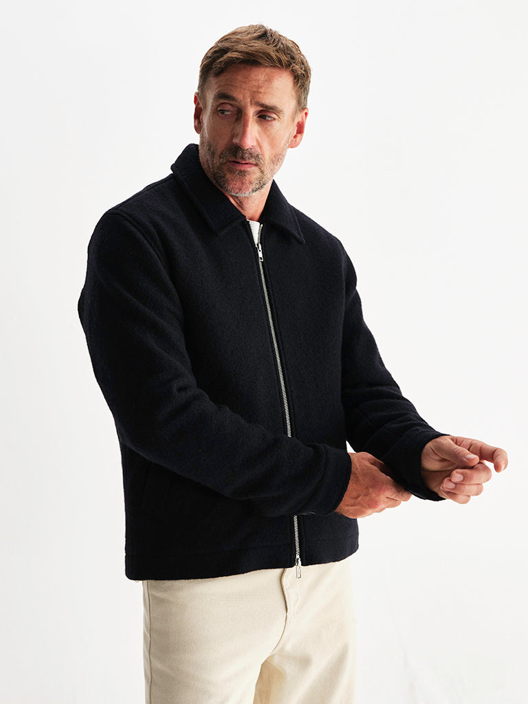 Eldon Wool Jacket- Midnight Navy Boiled Wax London Jackets