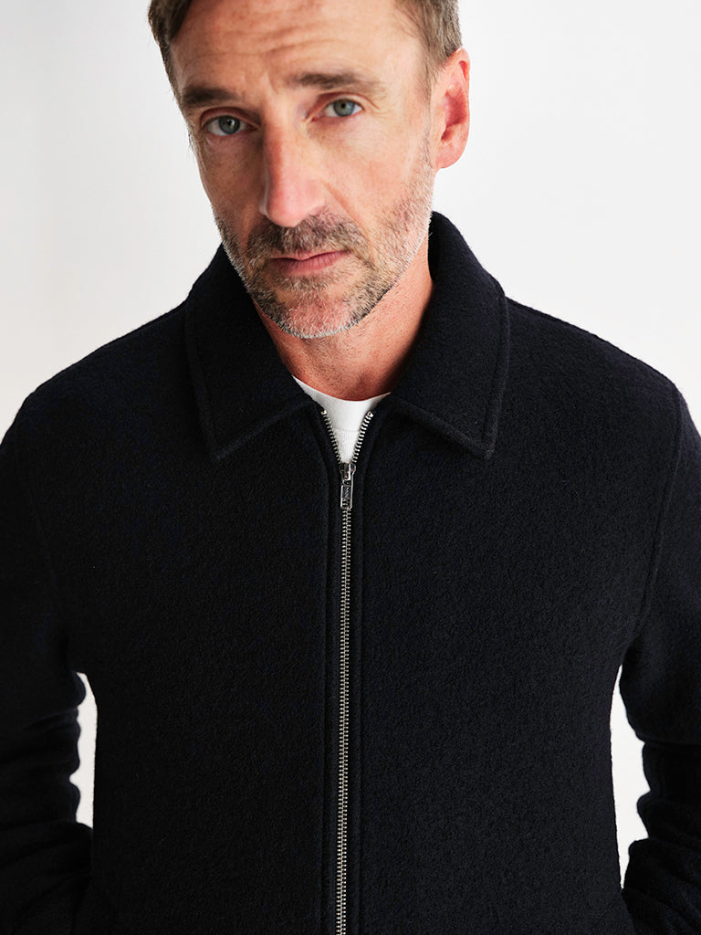 Eldon Wool Jacket- Midnight Navy Boiled Wax London Jackets