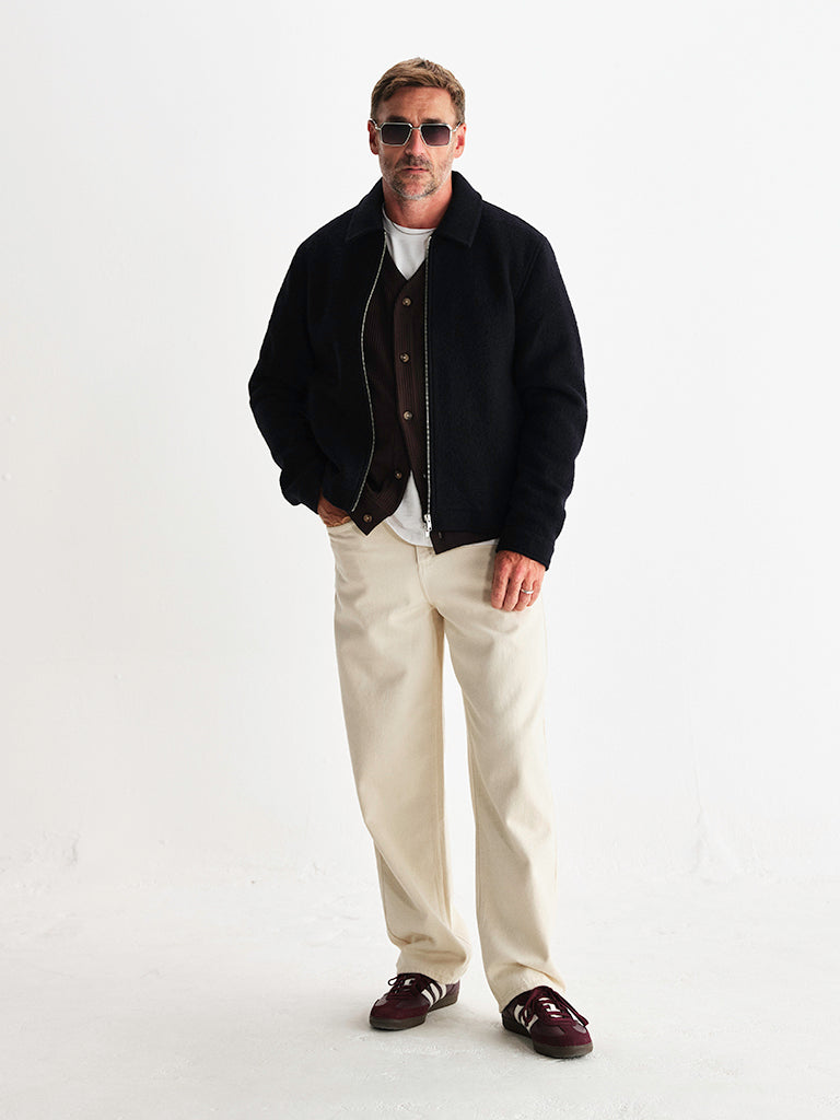 Eldon Wool Jacket- Midnight Navy Boiled Wax London Jackets