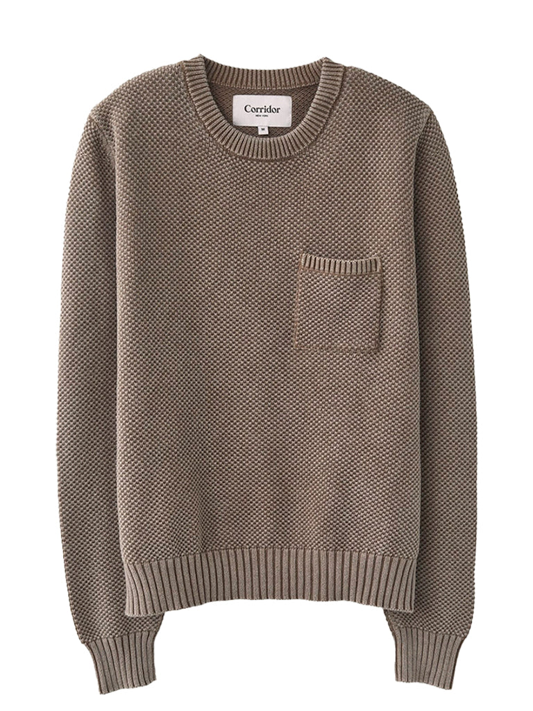Pocket Crewneck- Brown Corridor Sweaters