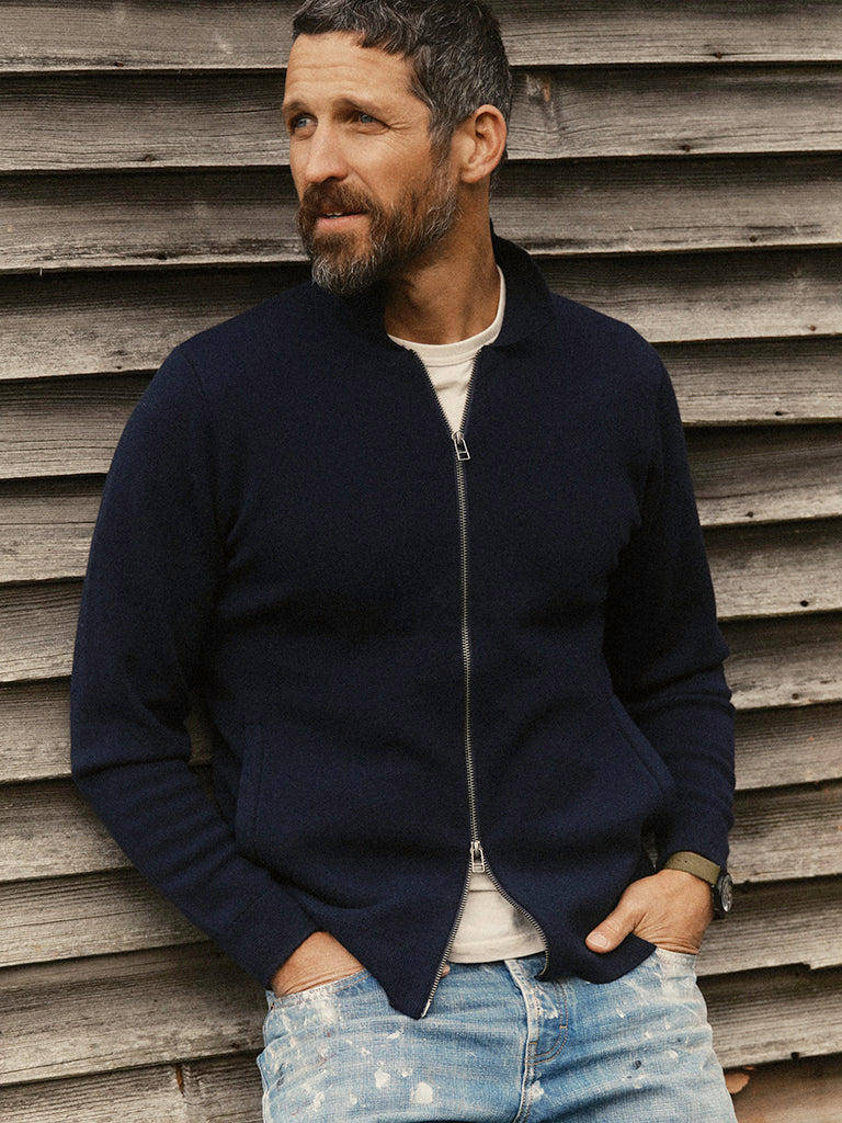 Portola Sweater Jacket- Midnight Merino Taylor Stitch Sweaters