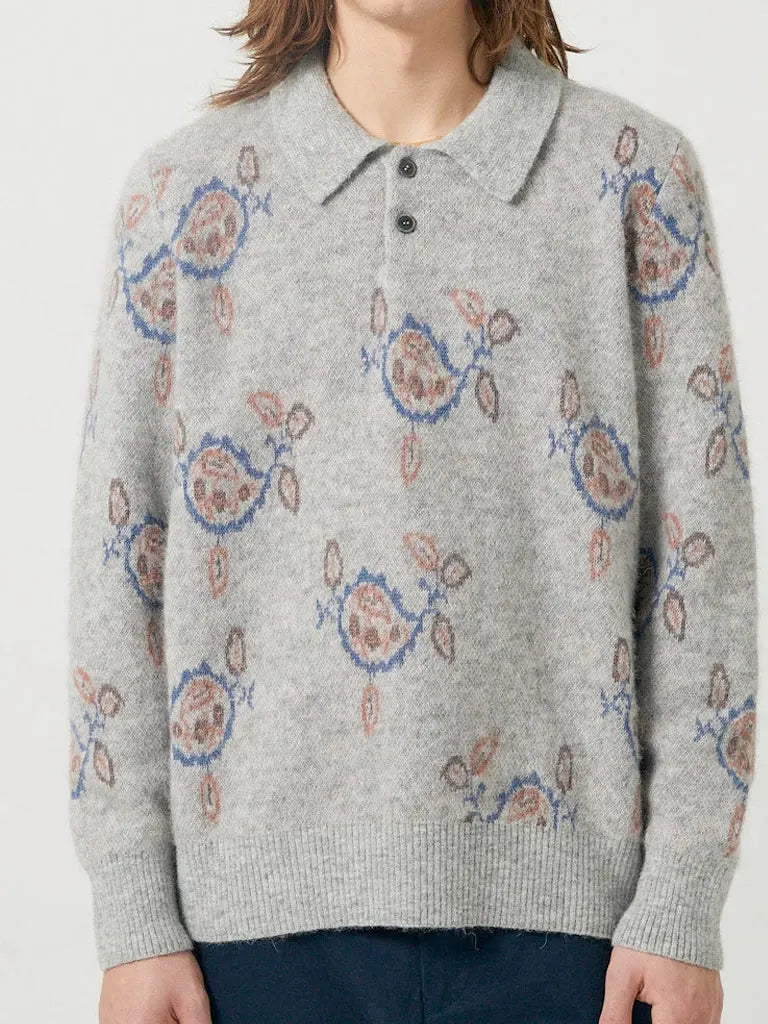 Maya Longsleeve Polo- Grey Corridor Sweaters