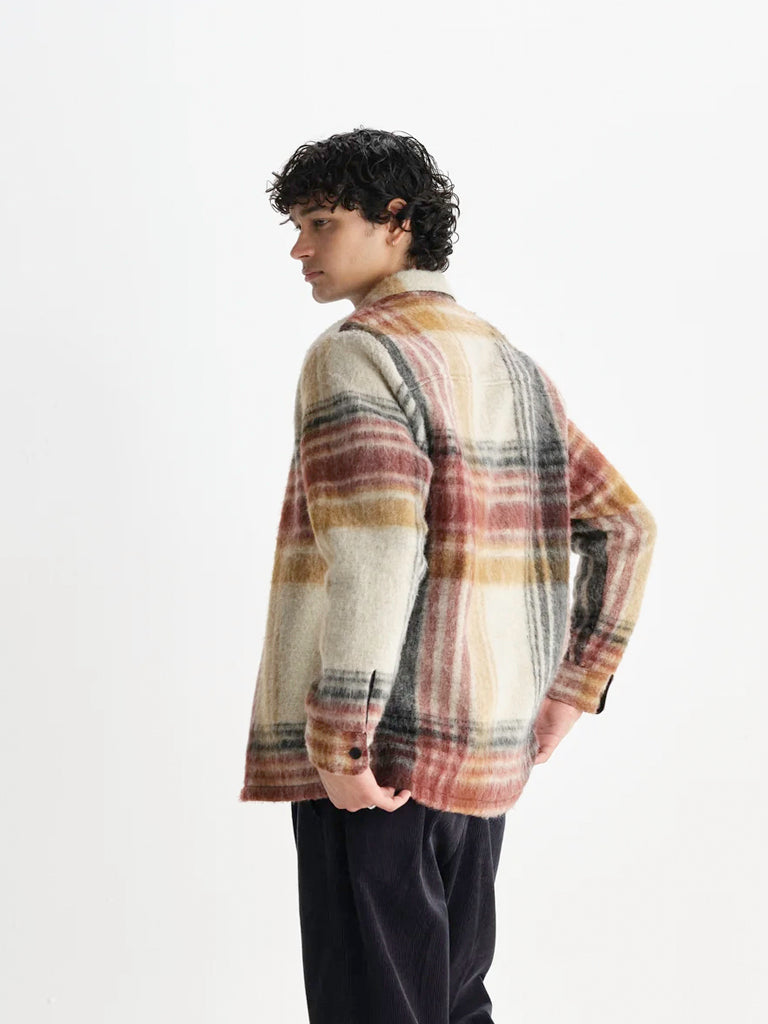 Nolan Overshirt- Natural And Multicolour Check Wax London Jackets