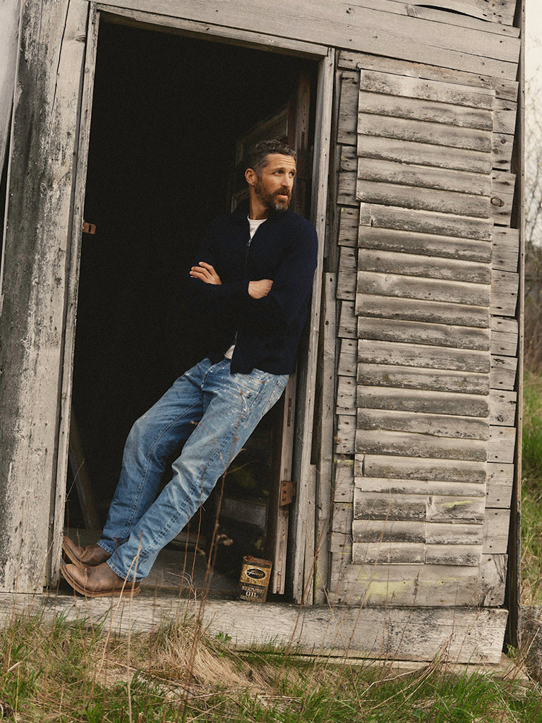 Portola Sweater Jacket- Midnight Merino Taylor Stitch Sweaters