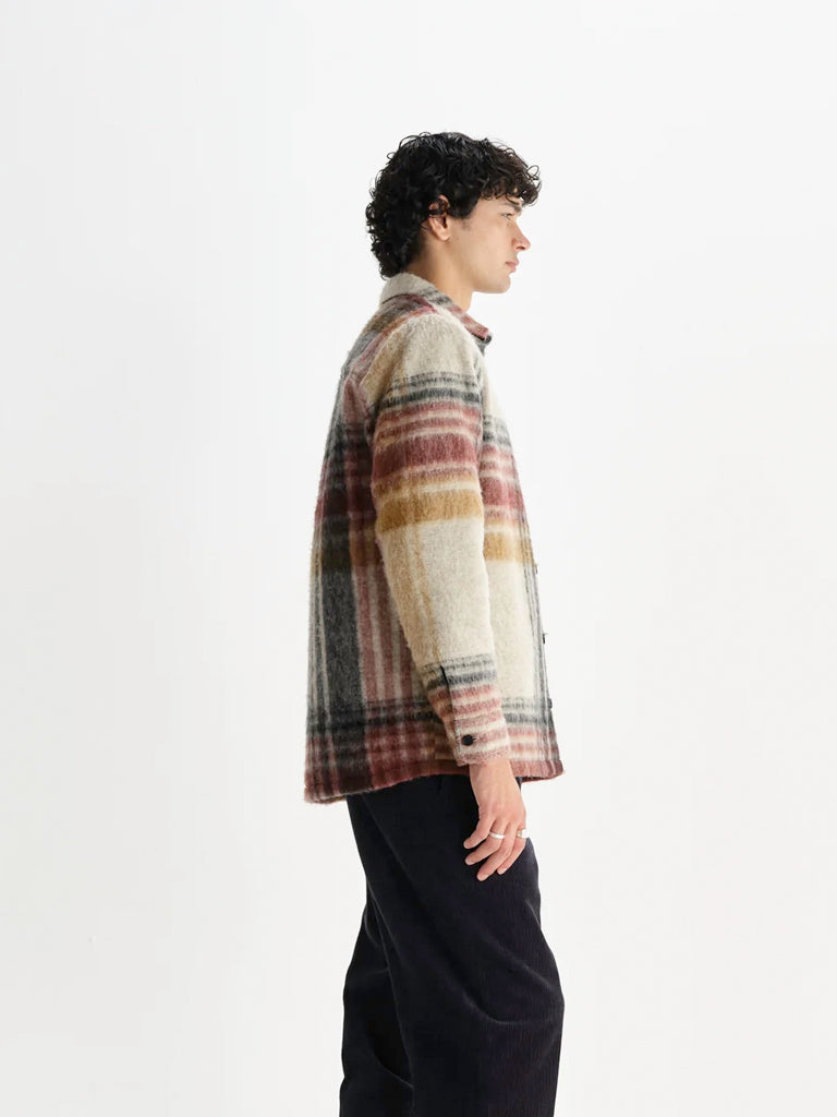 Nolan Overshirt- Natural And Multicolour Check Wax London Jackets